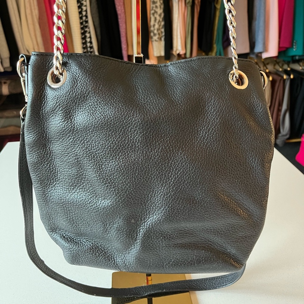 Michael Kors Black Pebbled Leather Shoulder Bag - Picture 6 of 11